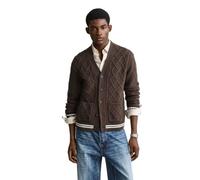 Gant - Cardigan in misto lana a trecce - - Knitwear - Uomo - Marrone - 2XL