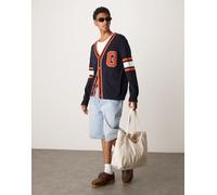 GANT - Cardigan blu navy con logo stile college 50