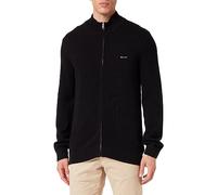 GANT Cardigan da Uomo in Cotone Pique Zip, Nero, Standard, Nero, XXL