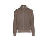 GANT - Micro Textured Cotton Zip Cardigan Marrone - Abbigliamento M Marrone