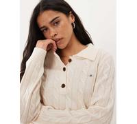 GANT cardigan rugby a trecce color crema-Bianco S