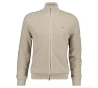 GANT Cardigan Uomo Con Zip In Cotone Micro Textured, Colletto Alto