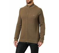 GANT Cardigan Uomo Cotone Piquet Zip, Verde Corsa., L