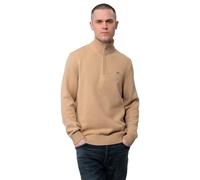 GANT Casual Cotton Half Zip Pullover, Kaki Mel, L Uomo