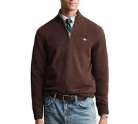 GANT Casual Cotton Half Zip Pullover, Marrone Melange, 4XL Uomo