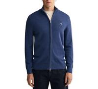 GANT CASUAL COTTON ZIP CARDIGAN, Maglione cardigan Uomo, Blu ( DARK JEANSBLUE MELANGE ), L