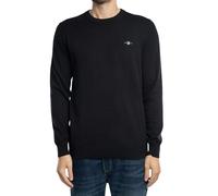 GANT Classic Cotton C-Neck Pullover da Uomo, Nero, Standard, Nero, L