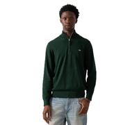GANT Classic Cotton Half Zip Pullover, Tartan Verde, M Uomo
