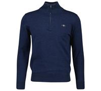 GANT Classic Cotton Halfzip Maglione, Blu Jeans Scuro mélange, S Uomo