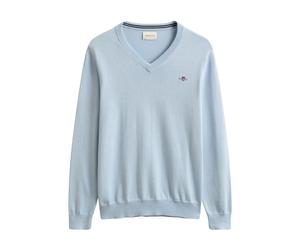 Gant - Classic Cotton V-Neck - - Knitwear - Uomo - Blu - 3XL