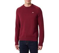 GANT Collo a C in Cotone Casual, Rosso Prugna, L