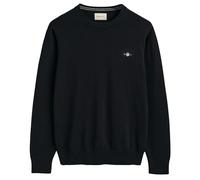 GANT Collo a C in Cotone Classico Maglione, Nero, L Uomo