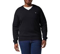GANT Collo a V in Cotone Classico Maglione, Nero, XXL Uomo