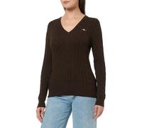 GANT Collo a V in Cotone Elasticizzato, Marrone Intenso, L