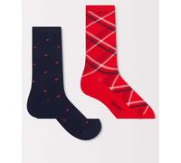 GANT - Confezione da 2 paia di calzini con cuori e a quadri scozzesi-Rosso 36-38