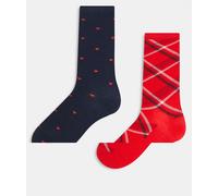 GANT - Confezione da 2 paia di calzini con motivo a quadri e a cuori-Blu 36-38