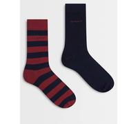 GANT - Confezione da 2 paia di calzini tinta unita e rosso scuro a righe 40-42