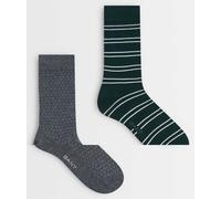 GANT - Confezione da 2 paia di calzini verdi a righe e a pois-Verde 40-42
