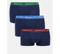 GANT - Confezione da 3 paia di boxer aderenti blu navy con fascia in vita colorata con logo a contrasto M