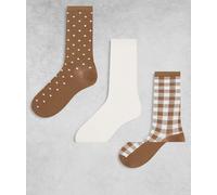 GANT - Confezione da 3 paia di calzini beige, a quadretti e a pois-Neutro 39-42