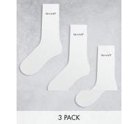 GANT - Confezione da 3 paia di calzini sportivi bianchi con logo-Bianco 40-42