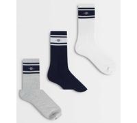 GANT - Confezione da 3 paia di calzini sportivi multicolore con stemma del logo-Blu navy 40-42