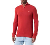 GANT Cotone Pique Mezza Zip, Rosso Ferro, M