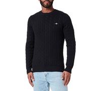 GANT Cotton Cable C-Neck, Maglione Uomo, Black, S