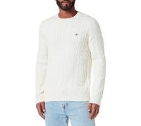GANT Cotton Cable C-Neck, Maglione Uomo, Cream, M