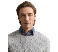 Gant Cotton Cable C-Neck, Maglione Uomo, Grey Melange, XS