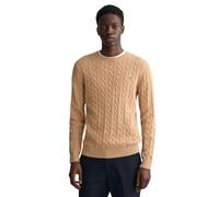 Gant Cotton Cable C-Neck, Maglione Uomo, Khaki Mel, S