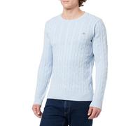 GANT Cotton Cable C-Neck Pullover, Blu Ghiaccio Misto, M Uomo