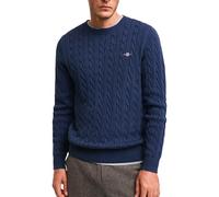 GANT Cotton Cable C-Neck, Pullover Uomo, Dark JEANSBLUE Melange, XL