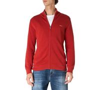 GANT Cotton Pique Zip Cardigan, Rosso Ferro, XXL