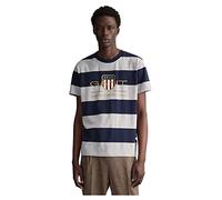 GANT D1. BAR STRIPE ARCHIVE SHIELD TEE, T-shirt Uomo, Grigio ( GREY MELANGE ), S