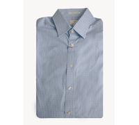 Gant Diamante G Uomo Hamptons Blu Quadri Aderente Città Colletto Maglia 384215