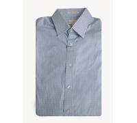 Gant Diamante G Uomo Hamptons Blu Quadri Aderente Città Collo Camicia 384215 Sz