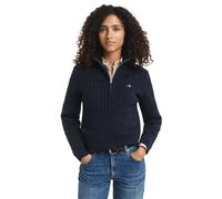 GANT Donna Maglione Con Troyer - Cavo Mezza-Zip, Maglia Intrecciata, Stretch Co