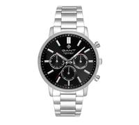 GANT Easthill G191001 Day-Date - Orologio da uomo in acciaio inox argentato, quadrante nero, visualizzazione giorno e data, display 24 ore, vetro minerale, movimento al quarzo, 42,5 mm, 5 ATM
