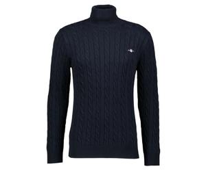 Gant - Elegante Cotton Cable Turtle Neck - - Knitwear - Uomo - Blu - XL