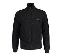GANT Extrafine Lambswool Zip Cardigan, Dk Charcoal Melange, XXXL