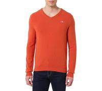 GANT Extrafine Lana di Agnello con Scollo a V, Arancione Scuro, XL