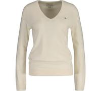 GANT Extrafine Lana di Agnello con Scollo a V, Crema, XS