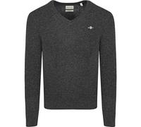 GANT Extrafine Lana di Agnello con Scollo a V Maglione, Dark Navy Melange, M Uomo