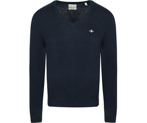 GANT Extrafine lana di agnello con scollo a V, Dark Navy Melange, M