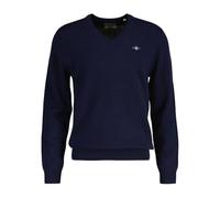 GANT Extrafine Lana di Agnello con Scollo a V Maglione, Blu Marino, XL Uomo