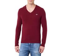 GANT Extrafine Lana di Agnello con Scollo a V, Rosso Prugna, S
