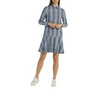 Gant Faded Winter Twill Check Abito Donna EU40 Argento Rosa Dritto Midi