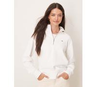 GANT - Felpa bianca con zip corta e logo a scudo-Bianco L