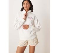 GANT - Felpa bianca con zip e logo piccolo-Bianco XS